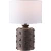 SAFAVIEH Lighting Collection – Ranae Antique Dark Brown Resin Table Lamp, 21″ Decorative Accent Light with Fabric Shade, E26 Bulb Compatible (TBL4653A)(Antique Brown)
