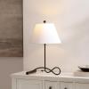 SAFAVIEH Lighting Collection – Sami Black 25 Inch Metal Table Lamp, Fabric Shade, Modern Accent Lighting with Bulb Included (TBL4662A)(Black)