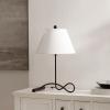 SAFAVIEH Lighting Collection – Sami Black 25 Inch Metal Table Lamp, Fabric Shade, Modern Accent Lighting with Bulb Included (TBL4662A)(Black)
