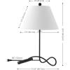 SAFAVIEH Lighting Collection – Sami Black 25 Inch Metal Table Lamp, Fabric Shade, Modern Accent Lighting with Bulb Included (TBL4662A)(Black)