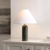SAFAVIEH Lighting Collection – Selah Green 21 Inch Marble Table Lamp with Shade, Contemporary Accent Lighting, Bulb Included (TBL4674A)(Green)