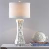 SAFAVIEH Lighting Collection – Shelley Coastal White Capiz Shell Table Lamp, Concave Shell Design, LED Bulb Included (LITS4146A)