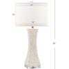 SAFAVIEH Lighting Collection – Shelley Coastal White Capiz Shell Table Lamp, Concave Shell Design, LED Bulb Included (LITS4146A)