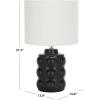 SAFAVIEH Lighting Collection – Shylo Black Ceramic Table Lamp, 22″ Modern Accent Light with Fabric Shade, E26 Bulb Compatible (TBL2024A)(Black)