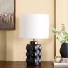 SAFAVIEH Lighting Collection – Shylo Black Ceramic Table Lamp, 22″ Modern Accent Light with Fabric Shade, E26 Bulb Compatible (TBL2024A)(Black)