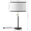 SAFAVIEH Lighting Collection – Tegan Black & Brass Metal 25 Inch Table Lamp with Drum Shade and Bulb Included, Modern Accent Lighting (TBL4683A)(Black/Brass)