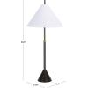 SAFAVIEH Lighting Collection – Troye Antique Silver Metal Table Lamp with White Fabric Shade, 30″ Modern Bedside or Desk Light, E26 Bulb Compatible (TBL8004A)(Antique Silver)