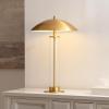 SAFAVIEH Lighting Collection – Tylar Brass Metal & Glass 24 Inch Table Lamp with Dome Shade and Bulb Included, Modern Accent Lighting (TBL4682A)(Brass/Clear)
