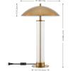 SAFAVIEH Lighting Collection – Tylar Brass Metal & Glass 24 Inch Table Lamp with Dome Shade and Bulb Included, Modern Accent Lighting (TBL4682A)(Brass/Clear)