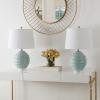 SAFAVIEH Lighting Collection – Wembli Ceramic Table Lamp, 23″ Decorative Accent Light with Fabric Shade, E26 Bulb Included (TBL4411A)(Ivory)