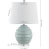 SAFAVIEH Lighting Collection – Wembli Ceramic Table Lamp, 23″ Decorative Accent Light with Fabric Shade, E26 Bulb Included (TBL4411A)(Ivory)