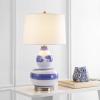 SAFAVIEH Lighting Collection Aileen Abstract Brown/ Gold Brushstroke 33-inch Bedroom Living Room Home Office Desk Nightstand Table Lamp (LED Bulb Included)(Blue/Gold)