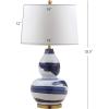 SAFAVIEH Lighting Collection Aileen Abstract Brown/ Gold Brushstroke 33-inch Bedroom Living Room Home Office Desk Nightstand Table Lamp (LED Bulb Included)(Blue/Gold)