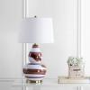 SAFAVIEH Lighting Collection Aileen Abstract Brown/ Gold Brushstroke 33-inch Bedroom Living Room Home Office Desk Nightstand Table Lamp (LED Bulb Included)(Brown/Gold)