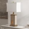 SAFAVIEH Lighting Collection Amiliana Cream Tassel 30-inch Bedroom Living Room Home Office Desk Nightstand Table Lamp (LED Bulb Included)