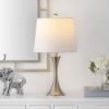 SAFAVIEH Lighting Collection Benita Modern Contemporary Nickel Iron 24-inch Bedroom Living Room Home Office Desk Nightstand Table Lamp (LED Bulb Included)