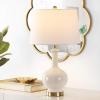 SAFAVIEH Lighting Collection Bowie Cream Ceramic 26-inch Bedroom Living Room Home Office Desk Nightstand Table Lamp (LED Bulb Included)(Cream)