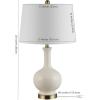 SAFAVIEH Lighting Collection Bowie Cream Ceramic 26-inch Bedroom Living Room Home Office Desk Nightstand Table Lamp (LED Bulb Included)(Cream)