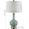 SAFAVIEH Lighting Collection Bowie Cream Ceramic 26-inch Bedroom Living Room Home Office Desk Nightstand Table Lamp (LED Bulb Included)(Robins Egg Blue)
