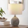 SAFAVIEH Lighting Collection Breeda Modern Contemporary Ivory / Silver Ceramic 19-inch Bedroom Living Room Home Office Desk Nightstand Table Lamp (LED Bulb Included)