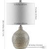 SAFAVIEH Lighting Collection Breeda Modern Contemporary Ivory / Silver Ceramic 19-inch Bedroom Living Room Home Office Desk Nightstand Table Lamp (LED Bulb Included)