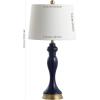 SAFAVIEH Lighting Collection Cayson Modern Contemporary Navy / Gold 29-inch Bedroom Living Room Home Office Desk Nightstand Table Lamp (LED Bulb Included)(Navy/Gold – with USB)
