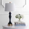 SAFAVIEH Lighting Collection Cayson Modern Contemporary Navy / Gold 29-inch Bedroom Living Room Home Office Desk Nightstand Table Lamp (LED Bulb Included)(Navy/Gold)