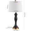 SAFAVIEH Lighting Collection Cayson Modern Contemporary Navy / Gold 29-inch Bedroom Living Room Home Office Desk Nightstand Table Lamp (LED Bulb Included)(Navy/Gold)