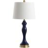 SAFAVIEH Lighting Collection Cayson Modern Contemporary Navy / Gold 29-inch Bedroom Living Room Home Office Desk Nightstand Table Lamp (LED Bulb Included)(Navy/Gold)