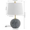 SAFAVIEH Lighting Collection Cla Grey Washed Cement & Brass 24-Inch Table Lamp with White Fabric Shade, Modern Bedside Nightstand Lamp, LED Bulb Included (TBL4592A)
