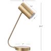 SAFAVIEH Lighting Collection Crane Brass Gold 23-inch Table Lamp with USB Charging Port (LED Bulb Included)(Gold – with USB)