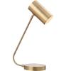 SAFAVIEH Lighting Collection Crane Brass Gold 23-inch Table Lamp with USB Charging Port (LED Bulb Included)(Gold – with USB)