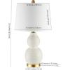 SAFAVIEH Lighting Collection Darsa White Double Gourd 25-inch Bedroom Living Room Home Office Desk Nightstand Table Lamp (LED Bulb Included)