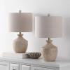 SAFAVIEH Lighting Collection Delacey Light Brown Resin 21-inch Table Lamp Set of 2(Light Brown)