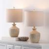 SAFAVIEH Lighting Collection Delacey Light Brown Resin 21-inch Table Lamp Set of 2(Light Brown)
