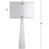 SAFAVIEH Lighting Collection Delilah Alabaster White 30-inch Bedroom Living Room Home Office Desk Nightstand Table Lamp (LED Bulb Included)