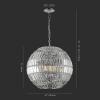 SAFAVIEH Lighting Collection Demarco Crystal 20-inch Diameter Adjustable Hanging Chandelier Light Fixture (LED Bulbs Included)