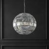 SAFAVIEH Lighting Collection Demarco Crystal 20-inch Diameter Adjustable Hanging Chandelier Light Fixture (LED Bulbs Included)