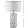 SAFAVIEH Lighting Collection Diamonds Modern Contemporary Light Blue 27-inch Bedroom Living Room Home Office Desk Nightstand Table Lamp (LED Bulbs Included)(Multicolored)