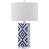 SAFAVIEH Lighting Collection Diamonds Modern Contemporary Light Blue 27-inch Bedroom Living Room Home Office Desk Nightstand Table Lamp (LED Bulbs Included)(Navy)