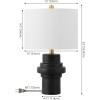 SAFAVIEH Lighting Collection Doni Black/Brass Ceramic 22-inch Table Lamp (LED Bulb Included)