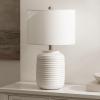SAFAVIEH Lighting Collection Elio White Ceramic 24-inch Table Lamp (LED Bulb Included)