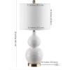 SAFAVIEH Lighting Collection Emery Modern Contemporary Ivory Mosaic Double Gourd 25-inch Bedroom Living Room Home Office Desk Nightstand Table Lamp (LED Bulb Included)
