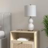 SAFAVIEH Lighting Collection Emery Modern Contemporary Ivory Mosaic Double Gourd 25-inch Bedroom Living Room Home Office Desk Nightstand Table Lamp (LED Bulb Included)