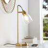 SAFAVIEH Lighting Collection Gibson White/Gold Table Lamp with USB Charging Port (LED Bulb Included)(Gold – with USB)