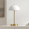 SAFAVIEH Lighting Collection Goldie Brass Gold/White 20-inch Table Lamp (LED Bulb Included)