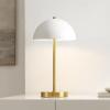 SAFAVIEH Lighting Collection Goldie Brass Gold/White 20-inch Table Lamp (LED Bulb Included)