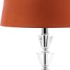 SAFAVIEH Lighting Collection Harlow Modern Glam Tiered Crystal/ Grey Shade 16-inch Bedroom Living Room Home Office Desk Nightstand Table Lamp Set of 2 (LED Bulbs Included)(Clear/Orange – Set of 2)