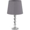 SAFAVIEH Lighting Collection Harlow Modern Glam Tiered Crystal/ Grey Shade 16-inch Bedroom Living Room Home Office Desk Nightstand Table Lamp Set of 2 (LED Bulbs Included)(Clear/Grey – Set of 2)
