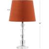 SAFAVIEH Lighting Collection Harlow Modern Glam Tiered Crystal/ Grey Shade 16-inch Bedroom Living Room Home Office Desk Nightstand Table Lamp Set of 2 (LED Bulbs Included)(Clear/Orange – Set of 2)